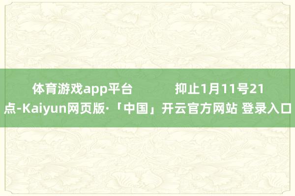 体育游戏app平台 抑止1月11号21点-Kaiyun网页版·「中国」开云官方网站 登录入口