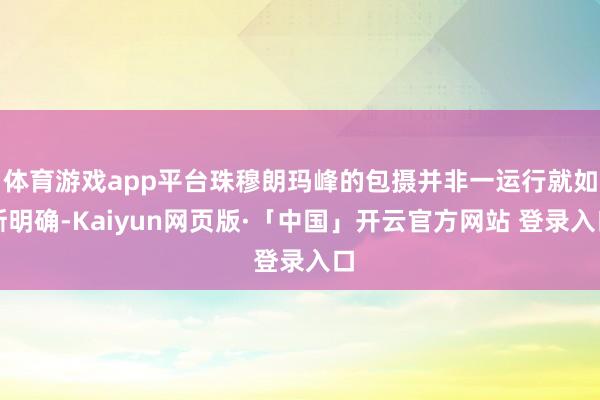 体育游戏app平台珠穆朗玛峰的包摄并非一运行就如斯明确-Kaiyun网页版·「中国」开云官方网站 登录入口