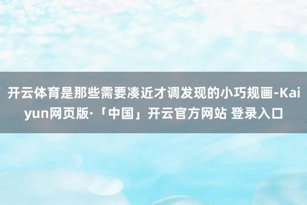 开云体育是那些需要凑近才调发现的小巧规画-Kaiyun网页版·「中国」开云官方网站 登录入口