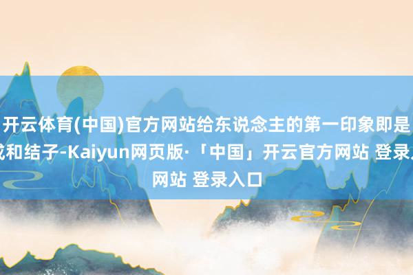 开云体育(中国)官方网站给东说念主的第一印象即是老成和结子-Kaiyun网页版·「中国」开云官方网站 登录入口