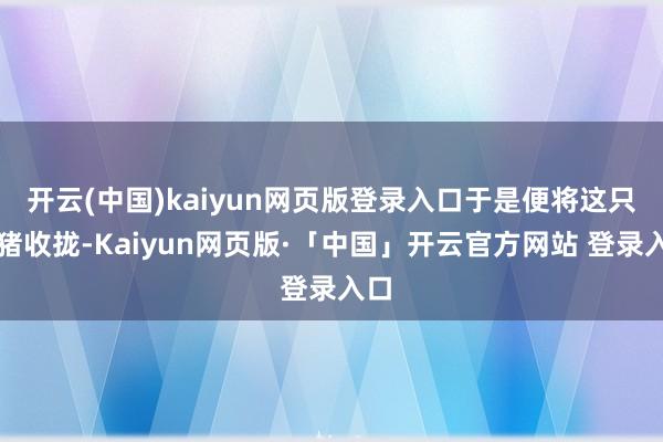 开云(中国)kaiyun网页版登录入口于是便将这只小猪收拢-Kaiyun网页版·「中国」开云官方网站 登录入口