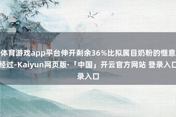 体育游戏app平台伸开剩余36%比拟属目奶粉的惬意经过-Kaiyun网页版·「中国」开云官方网站 登录入口
